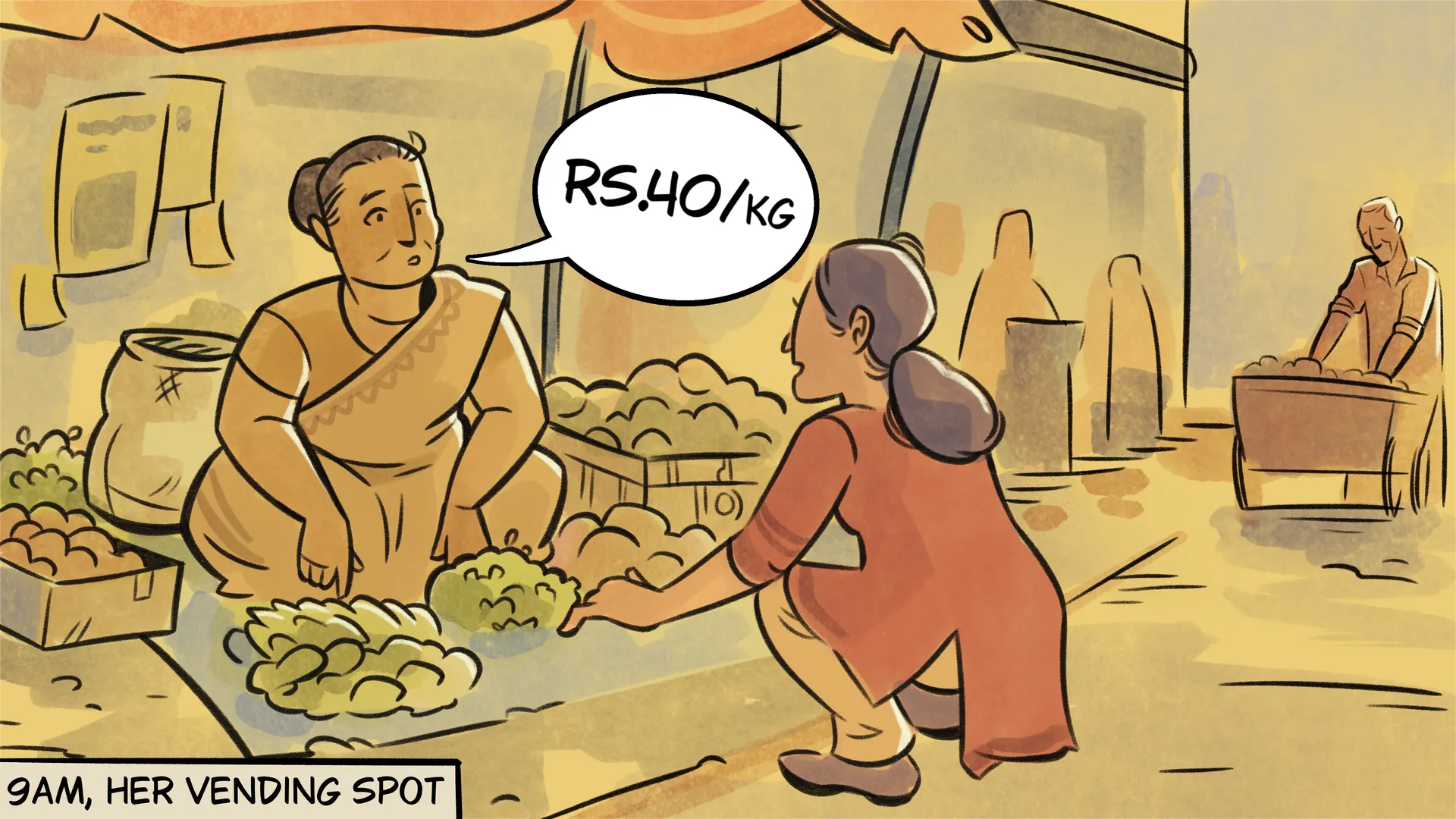 Meena at her vending spot